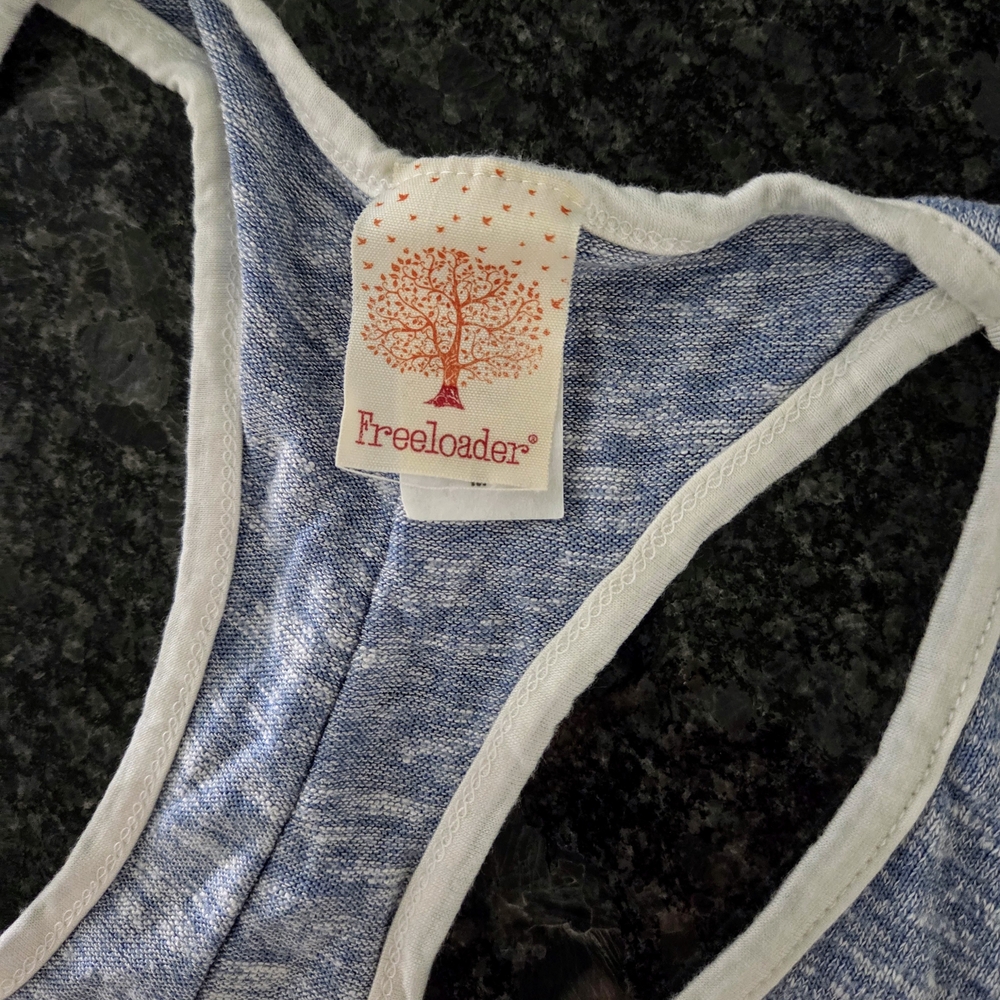 Freeloader Blue Racerback Tank Top - Picture 4 of 6